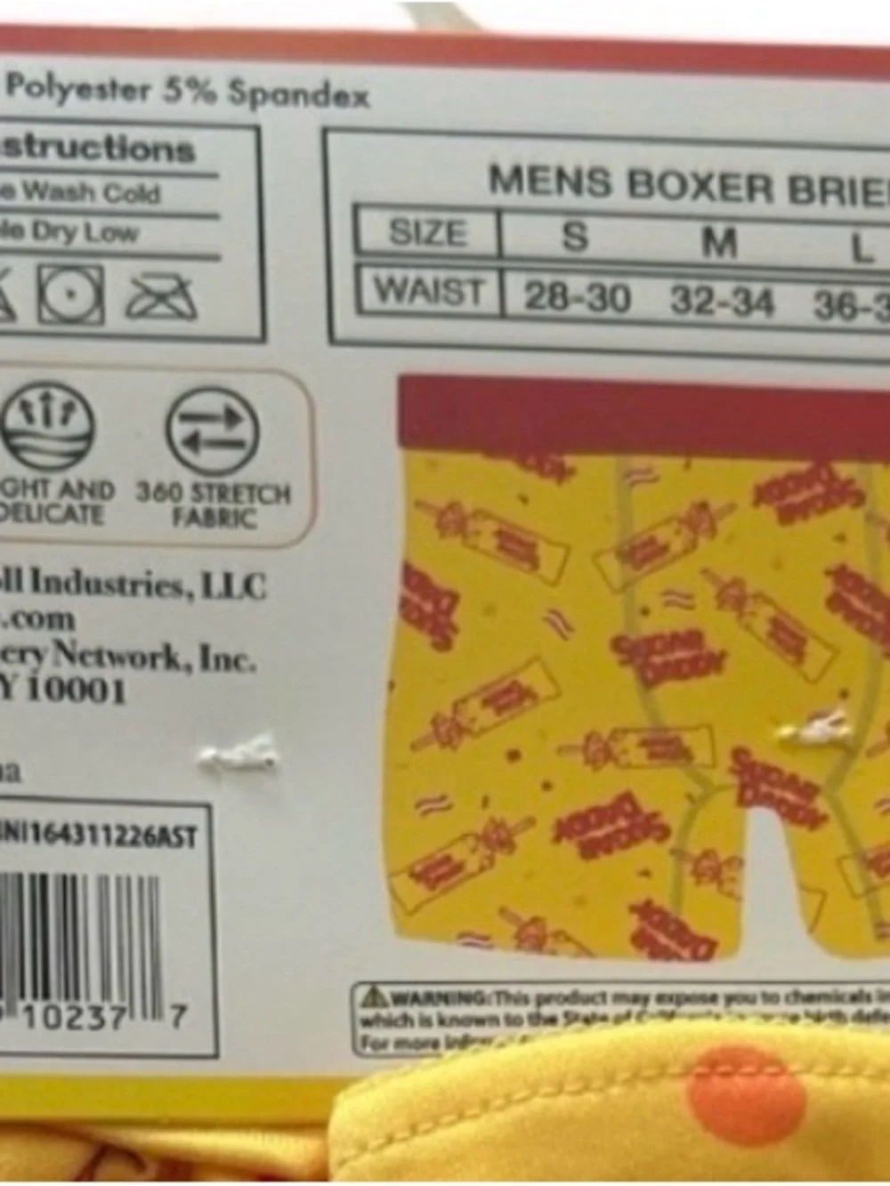 Men's Boxer Brief - Yellow with Red Accents